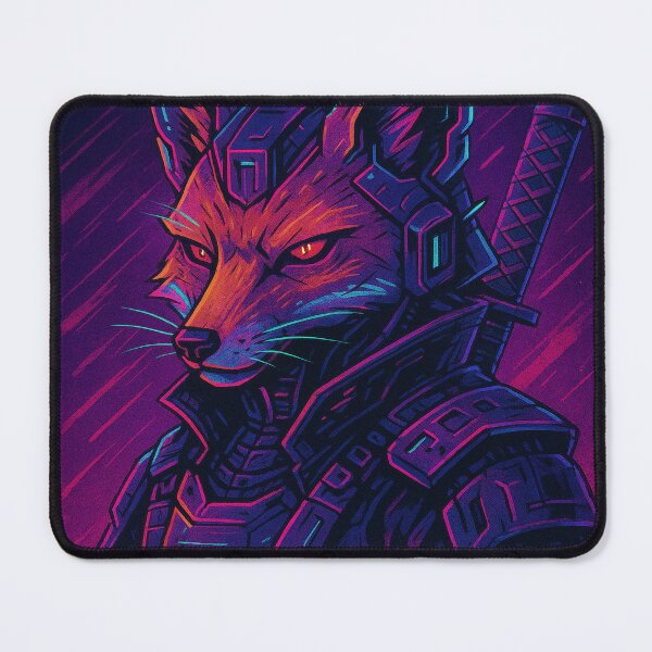 Item preview, Cyberpunk Fox Samurai in Neon Armor designed and sold by dessertcruzing.