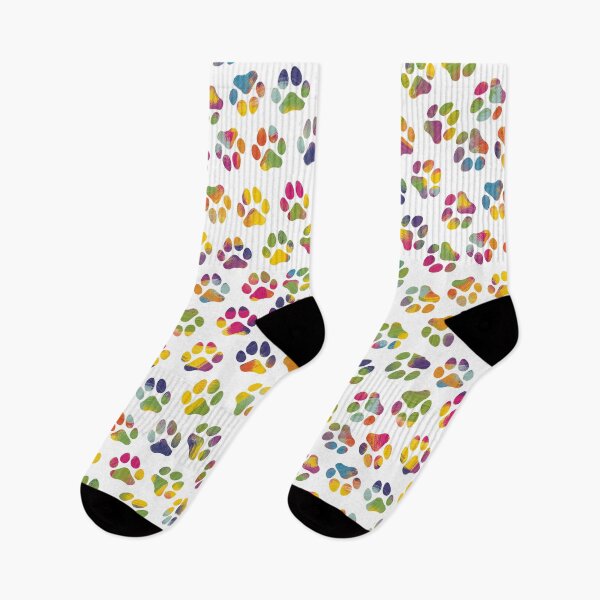 Item preview, Rainbow Paw Prints Pattern – Colorful Pet Footprints designed and sold by Asbiell.