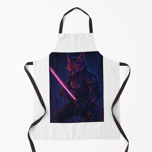 Item preview, Cyberpunk Fox Warrior with Neon Katana designed and sold by dessertcruzing.
