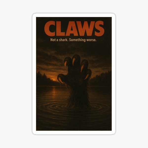 Item preview, CLAWS – Dark Lake Monster | Vintage Horror Poster designed and sold by thesnakeater.