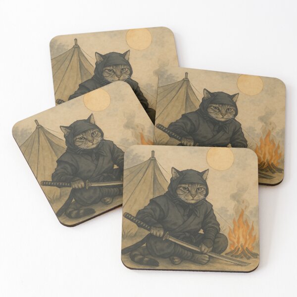 Item preview, Ninja Cat’s Midnight Vigil designed and sold by Zen Cat Studio.