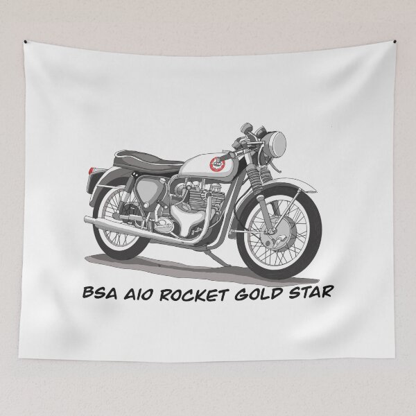 Item preview, Sketching Vintage Motorcycle BSA A10 Rocket Gold Star designed and sold by GaalArt.