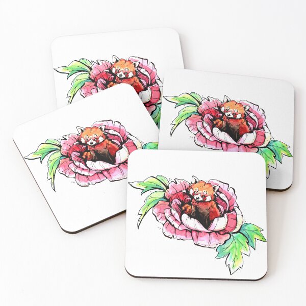 Item preview, Peony Red Panda designed and sold by Helabella Art.