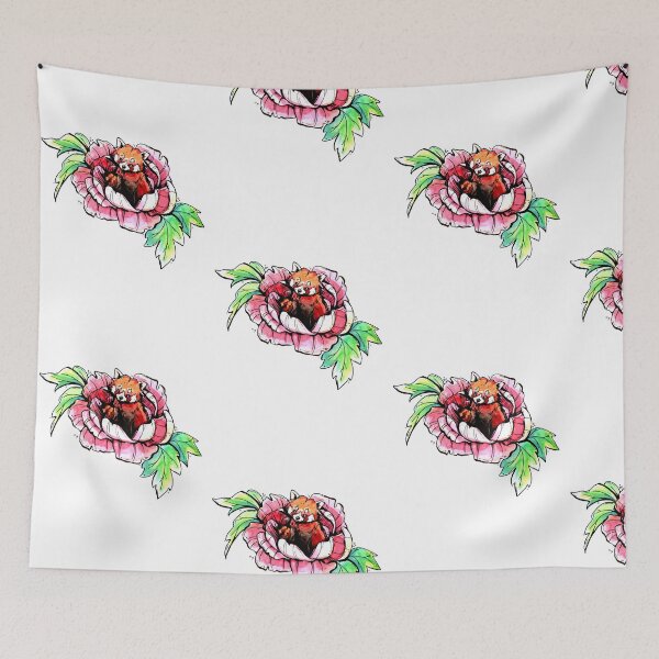 Item preview, Peony Red Panda designed and sold by Helabella Art.