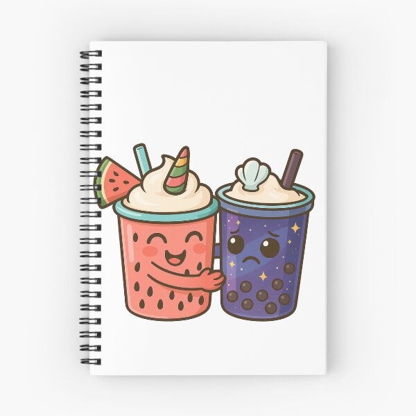 Item preview, Watermelon Bobba Hugging Galaxy Bobba – Kawaii Bubble Tea Duo designed and sold by Asbiell.