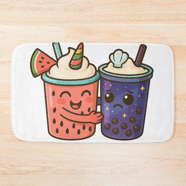 Item preview, Watermelon Bobba Hugging Galaxy Bobba – Kawaii Bubble Tea Duo designed and sold by Asbiell.