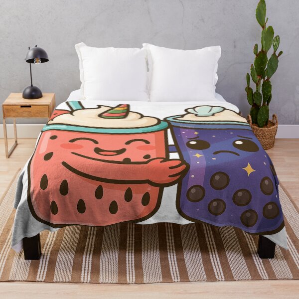 Item preview, Watermelon Bobba Hugging Galaxy Bobba – Kawaii Bubble Tea Duo designed and sold by Asbiell.