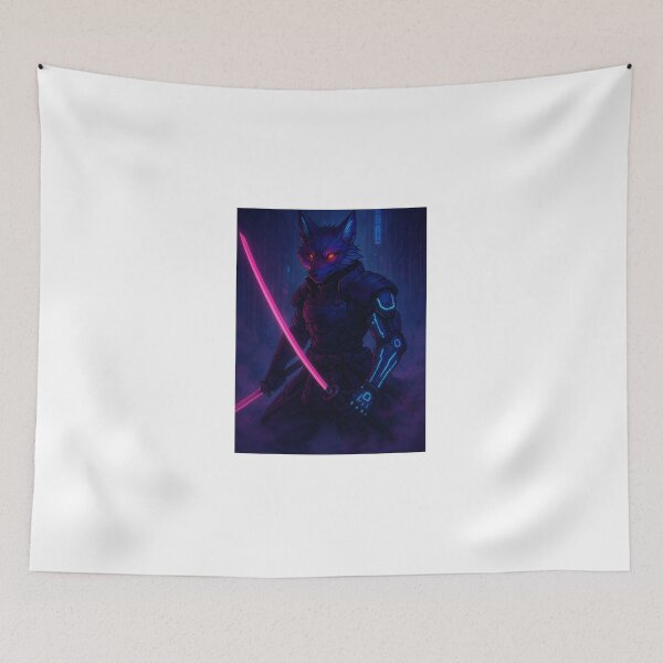 Item preview, Cyberpunk Fox Samurai with Tech Enhancements designed and sold by dessertcruzing.