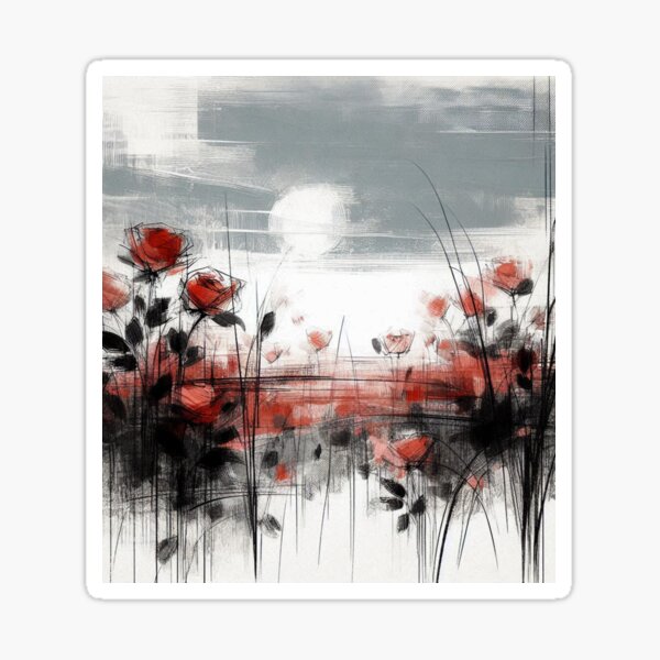 Serene Sunset Roses Sticker