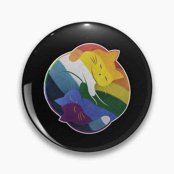 Item preview, Aroace Rainbow Cat Yin Yang LGBT Pride Flag designed and sold by Clara Hollins.