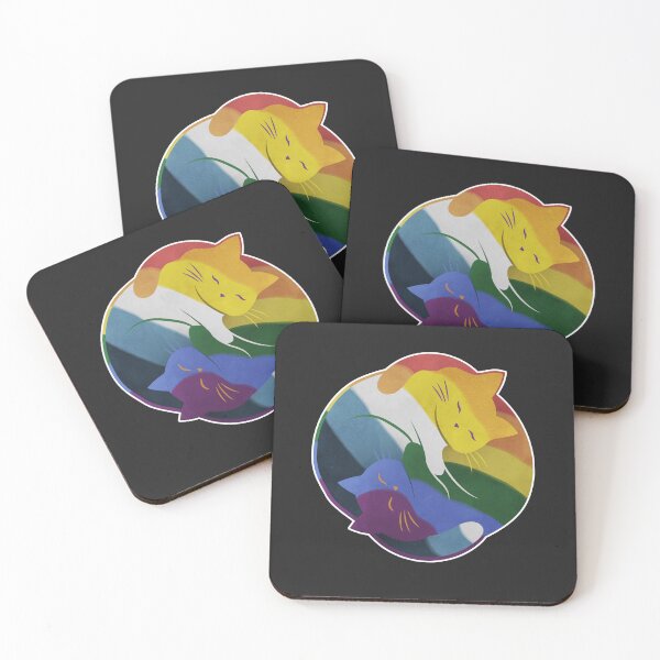 Item preview, Aroace Rainbow Cat Yin Yang LGBT Pride Flag designed and sold by Clara Hollins.