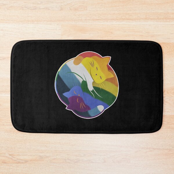 Item preview, Aroace Rainbow Cat Yin Yang LGBT Pride Flag designed and sold by Clara Hollins.
