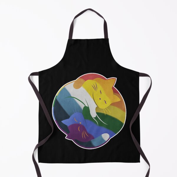 Item preview, Aroace Rainbow Cat Yin Yang LGBT Pride Flag designed and sold by Clara Hollins.