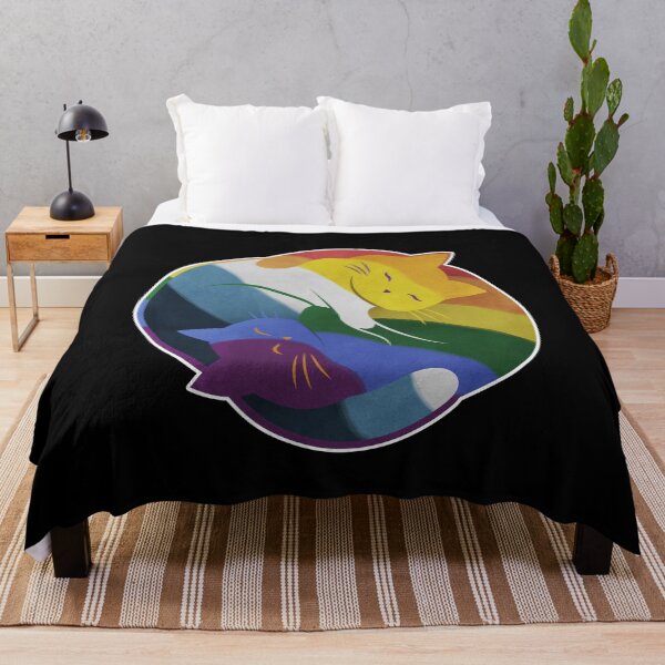 Item preview, Aroace Rainbow Cat Yin Yang LGBT Pride Flag designed and sold by Clara Hollins.
