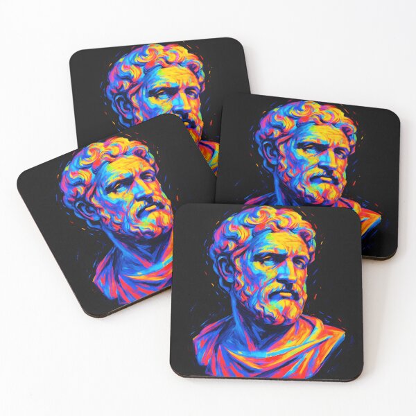 Item preview, Neon Roman Bust Art Print – Vibrant Greek Statue Wall Art in Psychedelic Pop Colors designed and sold by AbstractAuraArt.