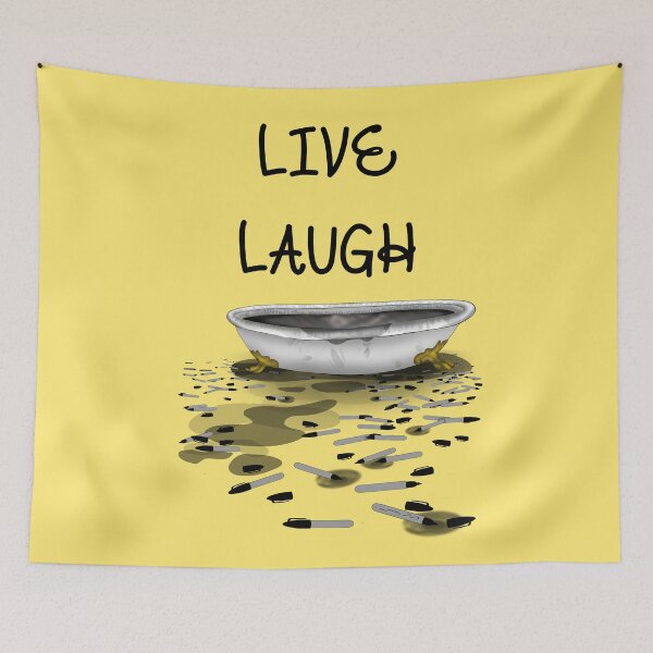 Item preview, "Live, Laugh, Marker Bath" Funny Meme Internet Reference Graphic (Yellow) designed and sold by BluOddities.
