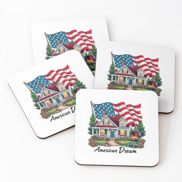 Item preview, American Dream House BBQ Sticker – Patriotic Suburban 4th of July Design designed and sold by FestivityFinds.