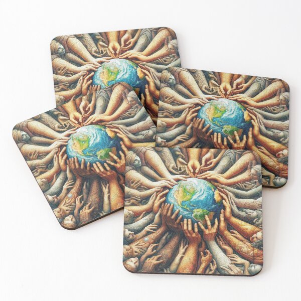 Item preview, Hands Holding Earth – Unity in Diversity, World Peace and Environmental Art designed and sold by Illuministique.