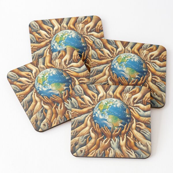Item preview, Hands Holding Earth – Unity in Diversity, World Peace and Environmental Art designed and sold by Illuministique.