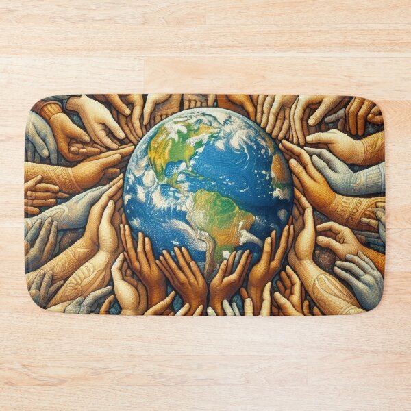 Item preview, Hands Holding Earth – Unity in Diversity, World Peace and Environmental Art designed and sold by Illuministique.