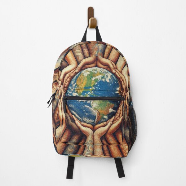 Item preview, Hands Holding Earth – Unity in Diversity, World Peace and Environmental Art designed and sold by Illuministique.