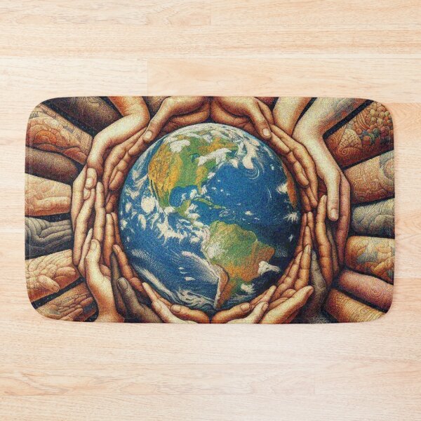 Item preview, Hands Holding Earth – Unity in Diversity, World Peace and Environmental Art designed and sold by Illuministique.