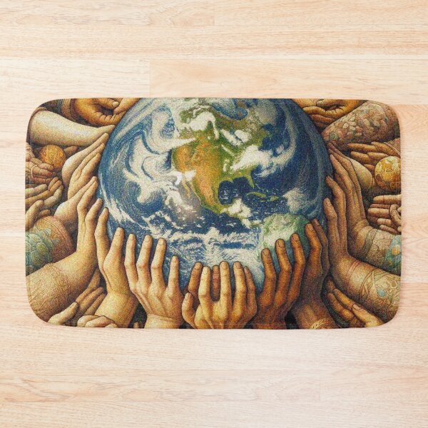 Item preview, Hands Holding Earth – Unity in Diversity, World Peace and Environmental Art designed and sold by Illuministique.