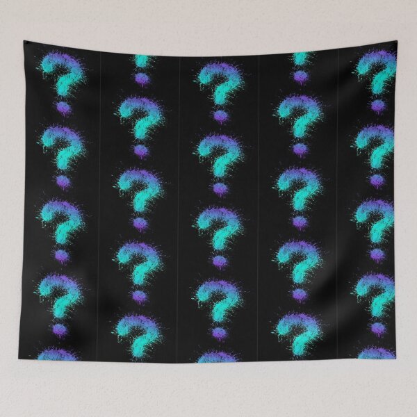 Item preview, handrawn of mysterious question mark blue colour design designed and sold by NivyasArtistry.