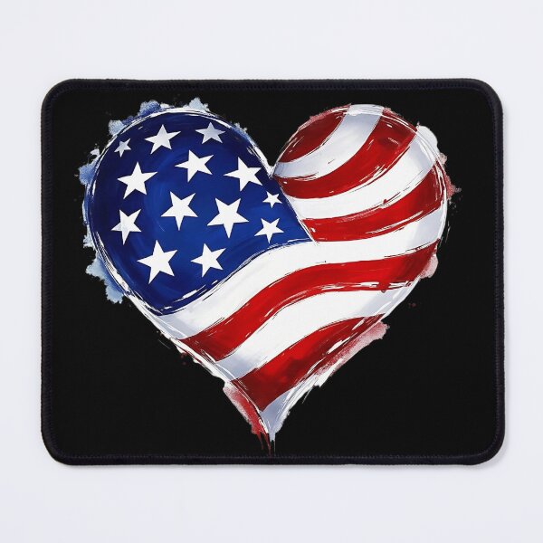 Item preview, USA Flag Heart T-Shirt – Patriotic American Pride Brushstroke Design designed and sold by FestivityFinds.