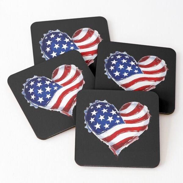 Item preview, USA Flag Heart T-Shirt – Patriotic American Pride Brushstroke Design designed and sold by FestivityFinds.