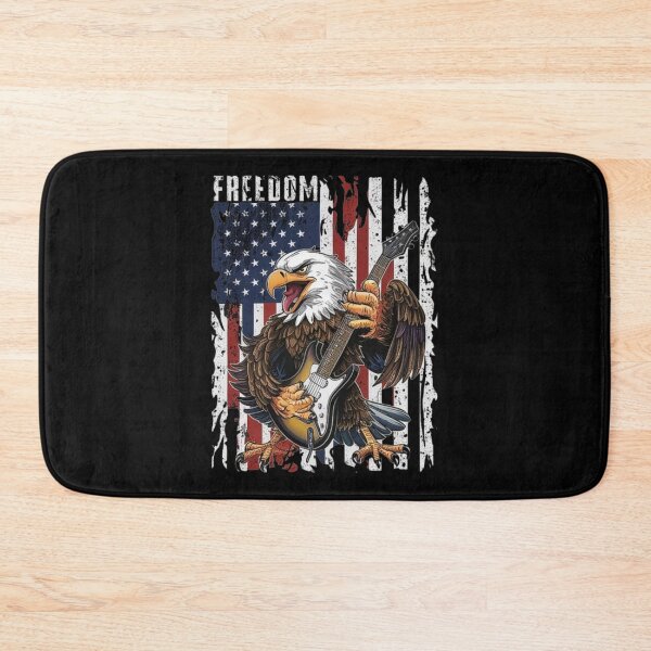 Item preview, Patriotic Rock Eagle with Guitar – American Flag Freedom Art designed and sold by love3617.