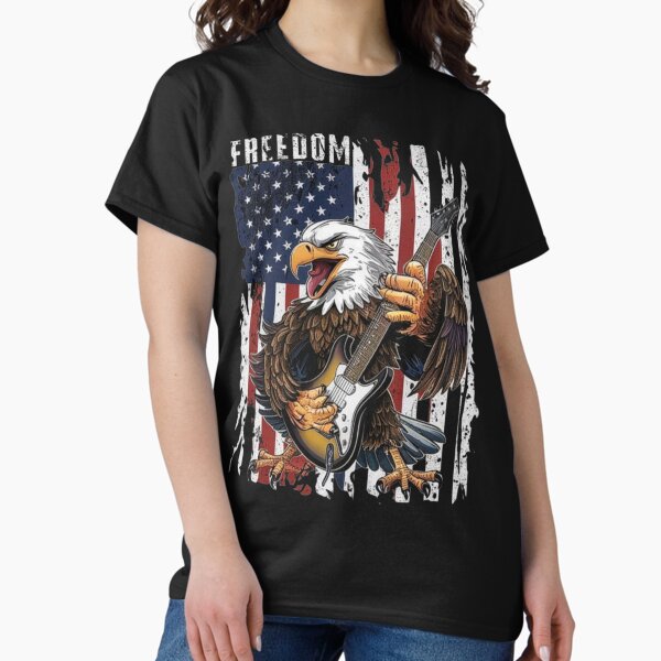 Item preview, Patriotic Rock Eagle with Guitar – American Flag Freedom Art designed and sold by love3617.