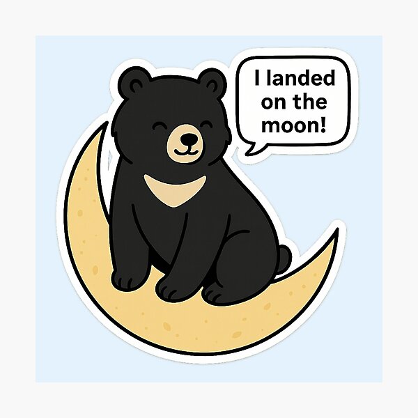 Artikel-Vorschau von Mondbär auf dem Mond – 반달곰, designt und verkauft von mycreastyle.