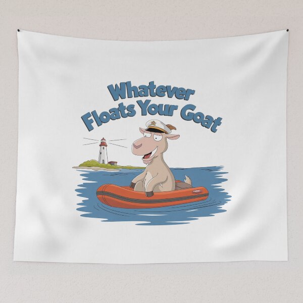 Item preview, animal meme, goat, nautical, ocean, boat, funnyfits70, Humor, Funny, retro, vintage, funny quotes, animal humor, designed and sold by FunnyFits70.