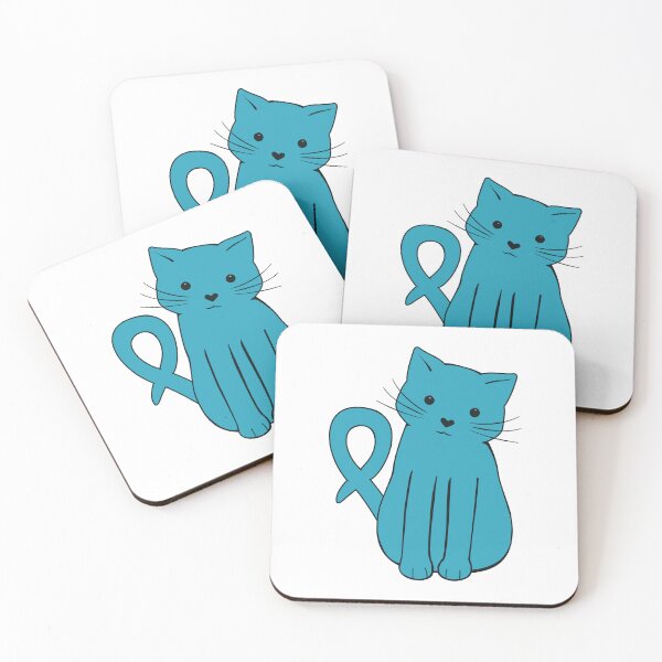 Item preview, Turquoise Awareness Ribbon Cat designed and sold by Mady33.
