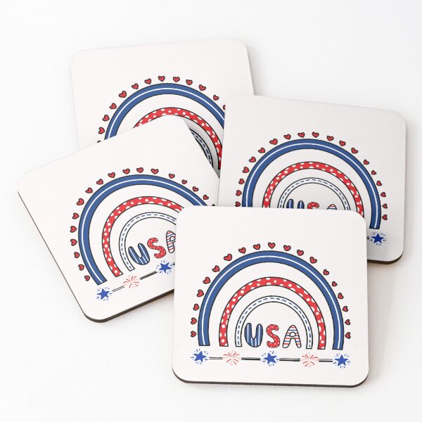 Item preview, Cute Patriotic USA Rainbow T-Shirt – 4th of July Red White and Blue Design designed and sold by FestivityFinds.