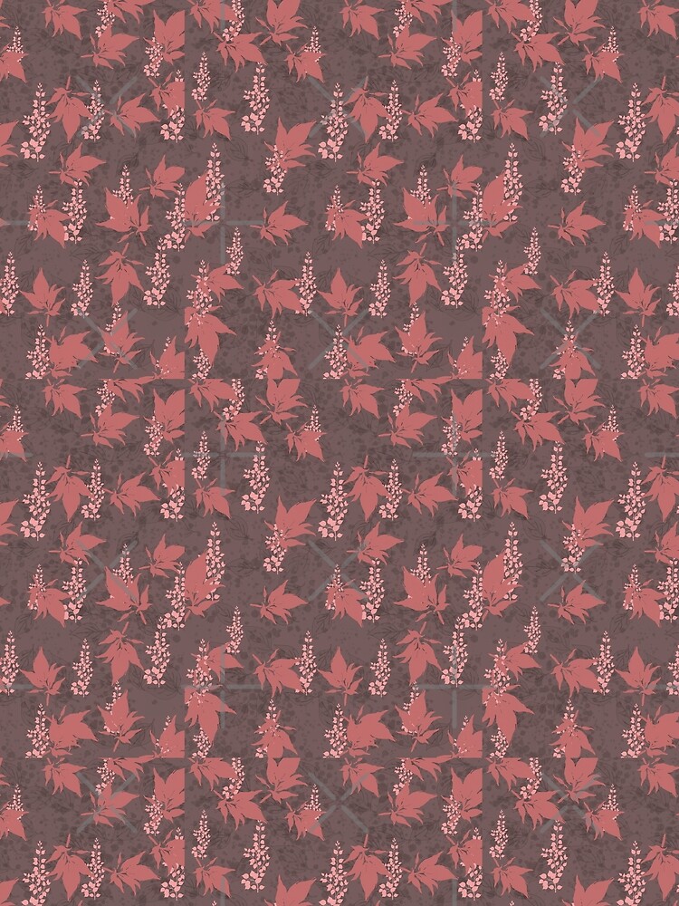 Thumbnail 3 of 3, Scarf, Pink leaf pattern designed and sold by ConfuzRandomly.