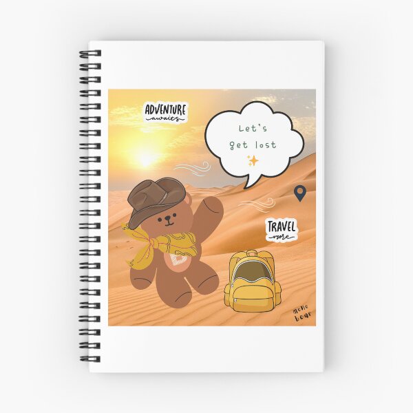 Item preview, Mono bear message – Let’s get lost (photo background, dreamy desert mood) designed and sold by mintmono-studio.