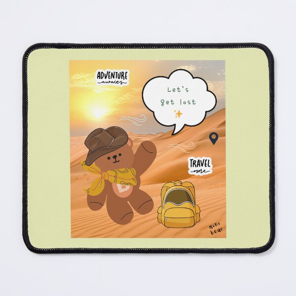 Item preview, Mono bear message – Let’s get lost (photo background, dreamy desert mood) designed and sold by mintmono-studio.