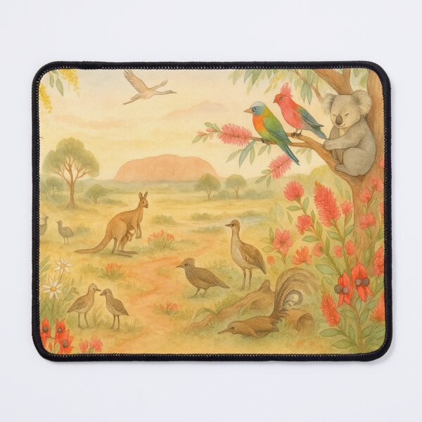 Item preview, Australian Bush Watercolour Scene with Wildlife designed and sold by DeadsetAussie.