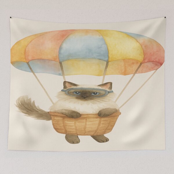 Item preview, Birman Cat in Hot Air Balloon  designed and sold by Brontox.