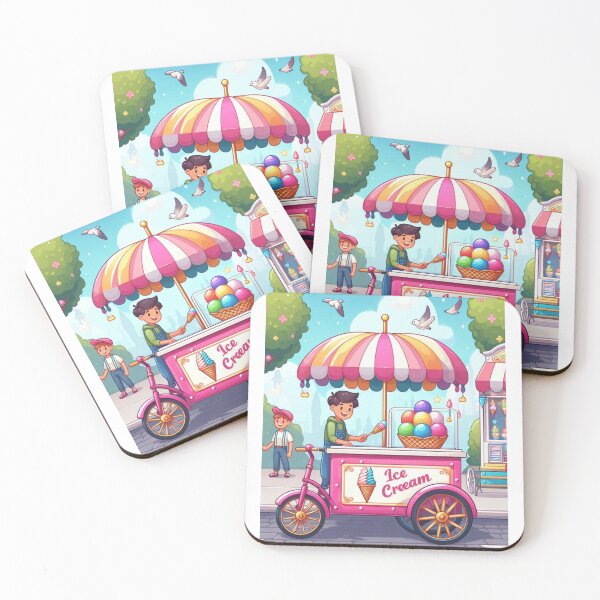 Item preview, Sweet Wheels – Ice Cream Tricycle at Summer Fair (Colorful Vector Art) designed and sold by ashokreddy343.