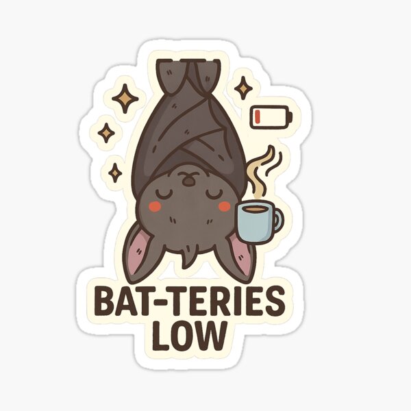 Aperçu de l'œuvre Batteries faibles – Mode de recharge de minuit créée et vendue par Tired Witch Trading Co..