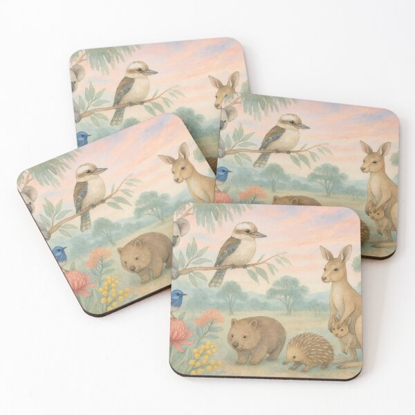 Item preview, Australian Wildlife Watercolour Mural Scene designed and sold by DeadsetAussie.
