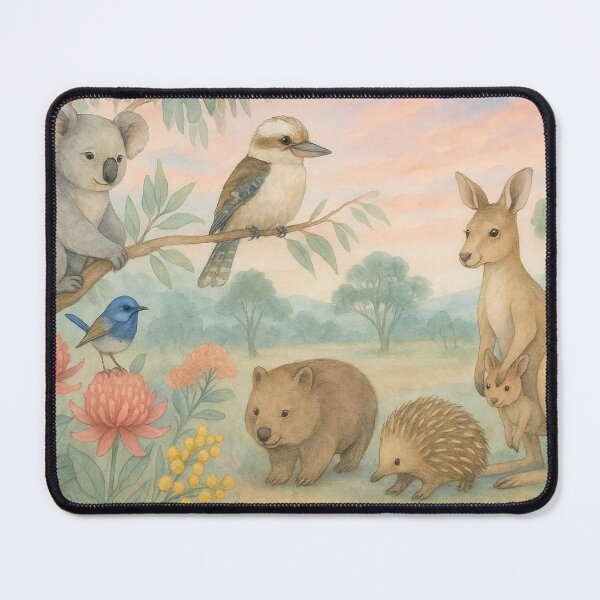 Item preview, Australian Wildlife Watercolour Mural Scene designed and sold by DeadsetAussie.