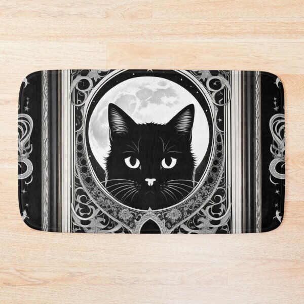 Item preview, Mystic Black Cat with Full Moon – Art Nouveau Style designed and sold by LEO'S CREATURE　れおずくりーちゃー.