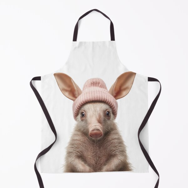 Item preview, Cozy Aardvark Wearing Pink Winter Hat Trendy Animal Fashion Artwork designed and sold by LazyOwlStore.