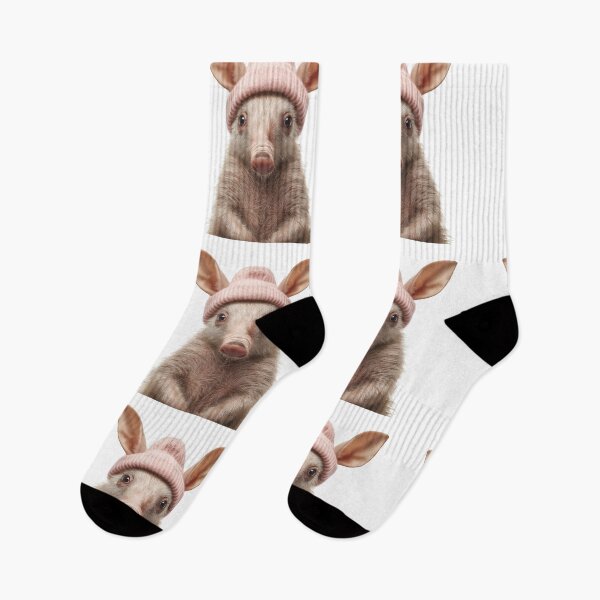 Item preview, Cozy Aardvark Wearing Pink Winter Hat Trendy Animal Fashion Artwork designed and sold by LazyOwlStore.