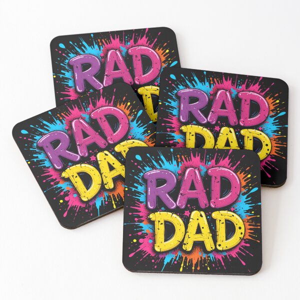 Item preview, ¡PAPÁ RAD! - Letras de globo 3D llamativas con fondo salpicado vibrante designed and sold by BrushRushX.