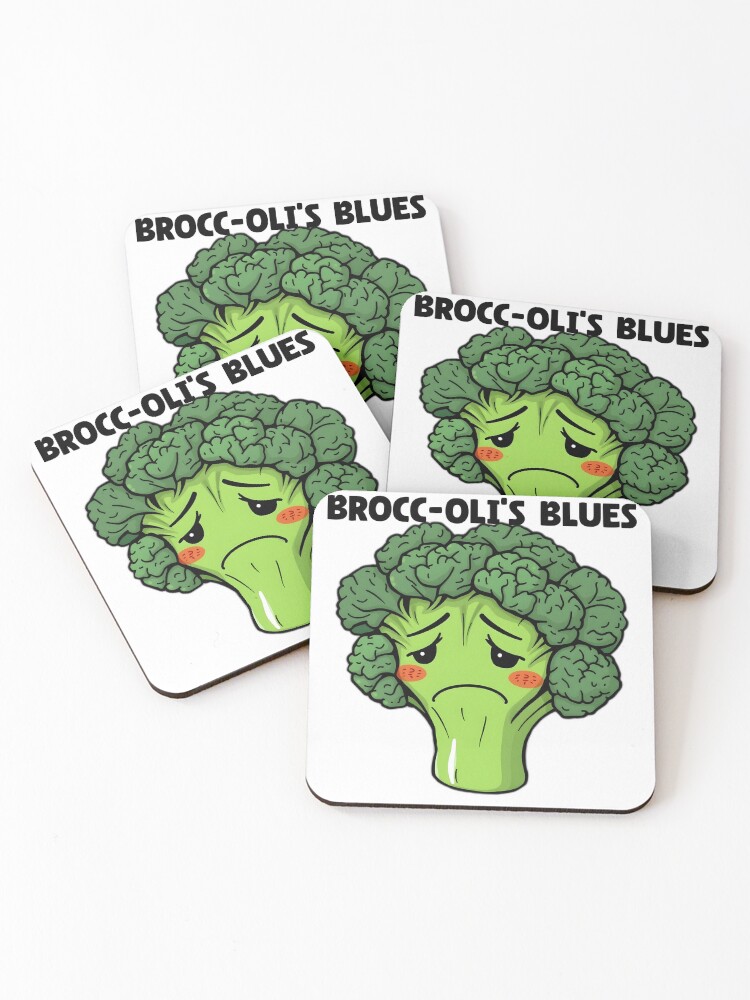 Thumbnail 1 of 5, Coasters (Set of 4), Brooding Broccoli designed and sold by allogy.